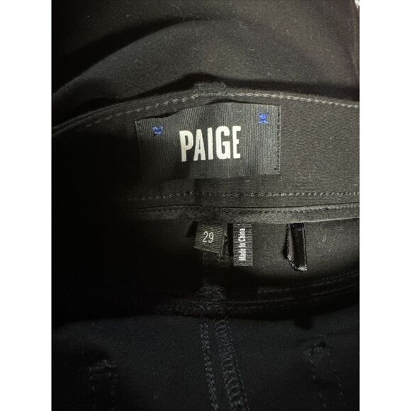 Paige Jacqueline‎ Straight Ponte Pant Black Velvet Lace Up Size 29 Stretch EUC - Picture 6 of 7